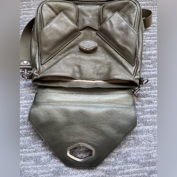 Olive Green Alexis Hudson genuine leather crossbody. - Picture 12 of 14
